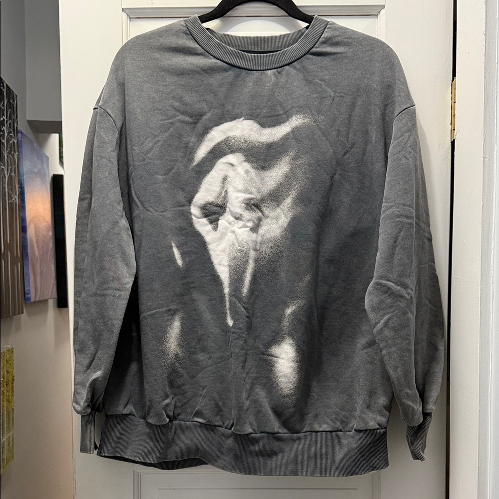 SHEIN Ghostface Gray Crew Neck Sweater